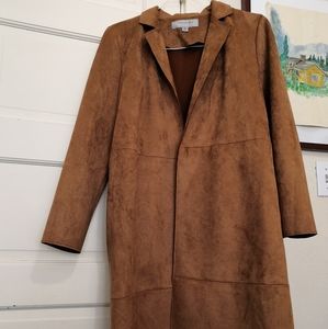 ANDREW MARC Brown Faux Mocca Leather Coat